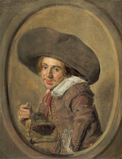 Een jonge man met een grote hoed door Frans Hals